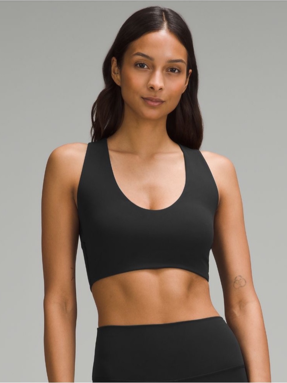 Lululemon Black Scoop-Neck Crop Sports Bra